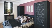 Custom Bookshelf furniture and shutters design for bedroom - Kent
